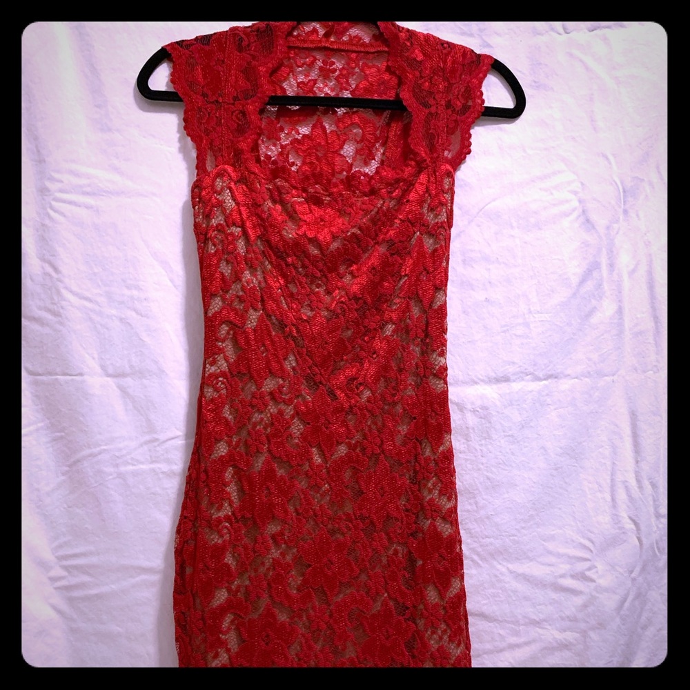 Lace Short Sleeve Dress